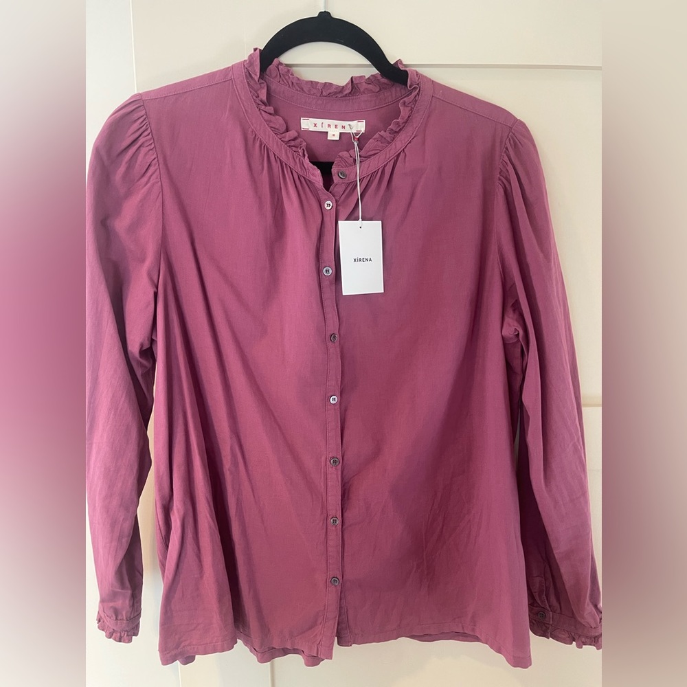 XIRENA Hayes frill collar blouse NWT 
Size Small